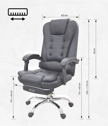 Silla De Oficina Masajeador Presidencial Stephan - Desillas Color Negro