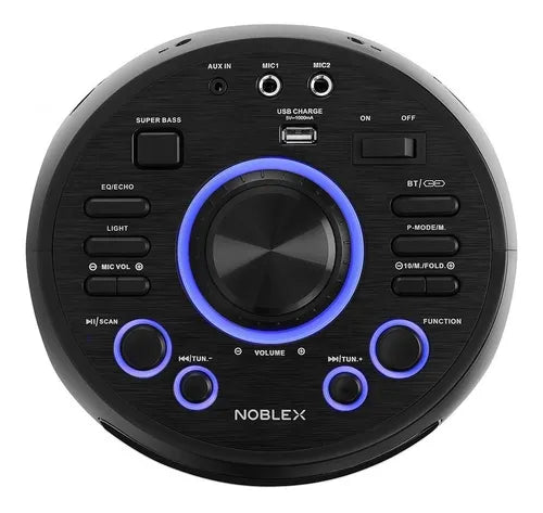 Torre de Sonido Noblex MNT290 Bluetooth Efectos de Voz y Luces LED Negro